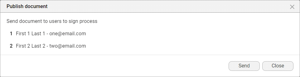 Publish document with private access
