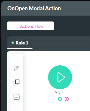 OnOpen Modal Action screen