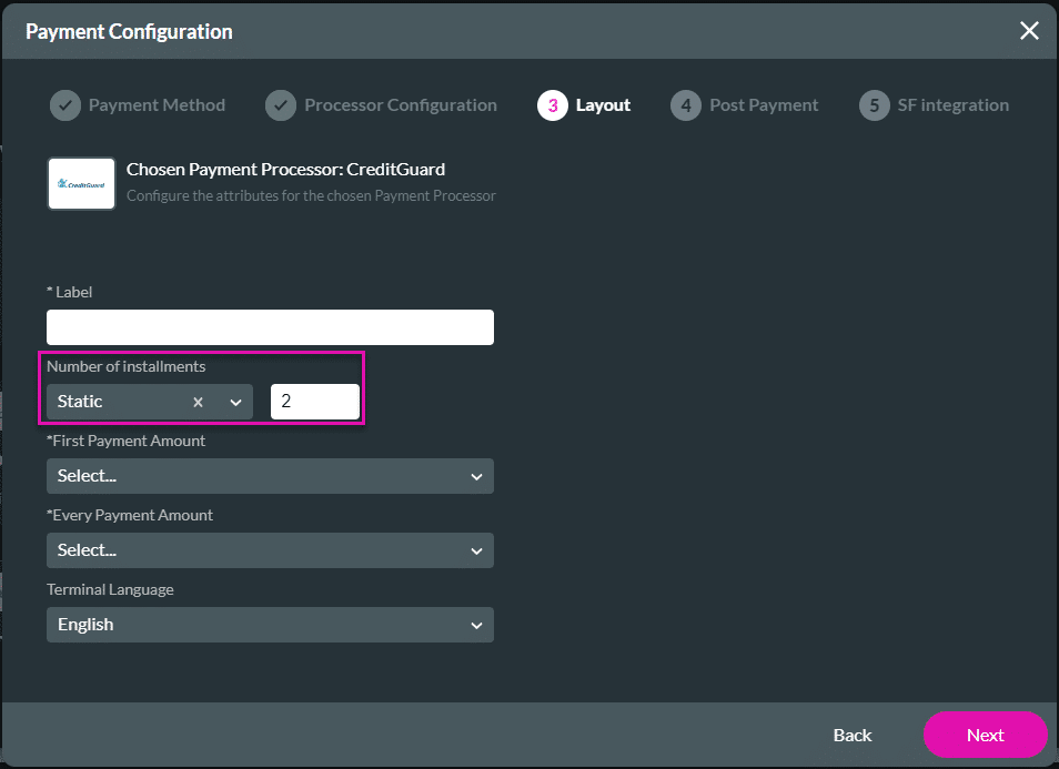 Static number of installments