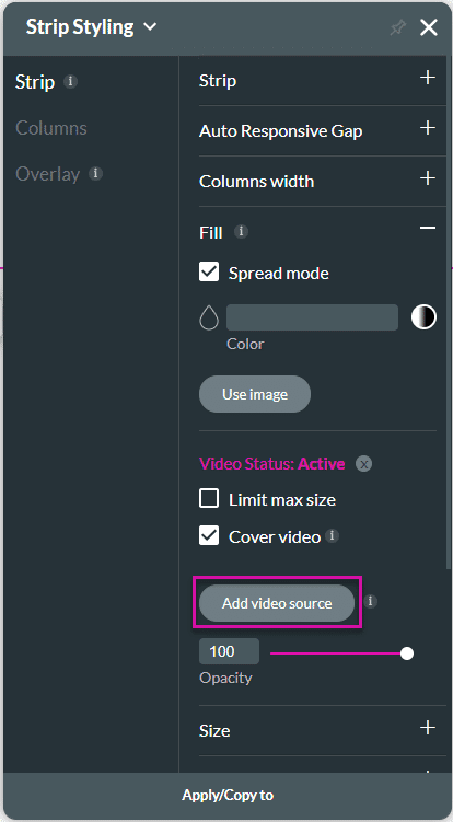 Add video source button