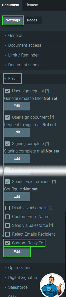 Custom Reply To option