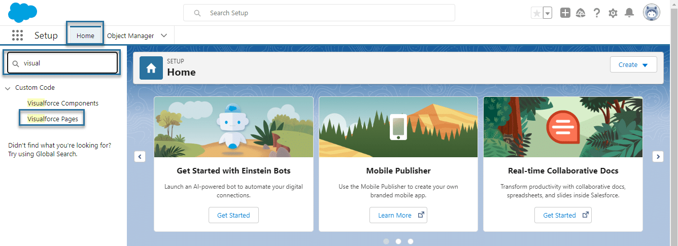 Visualforce Pages option