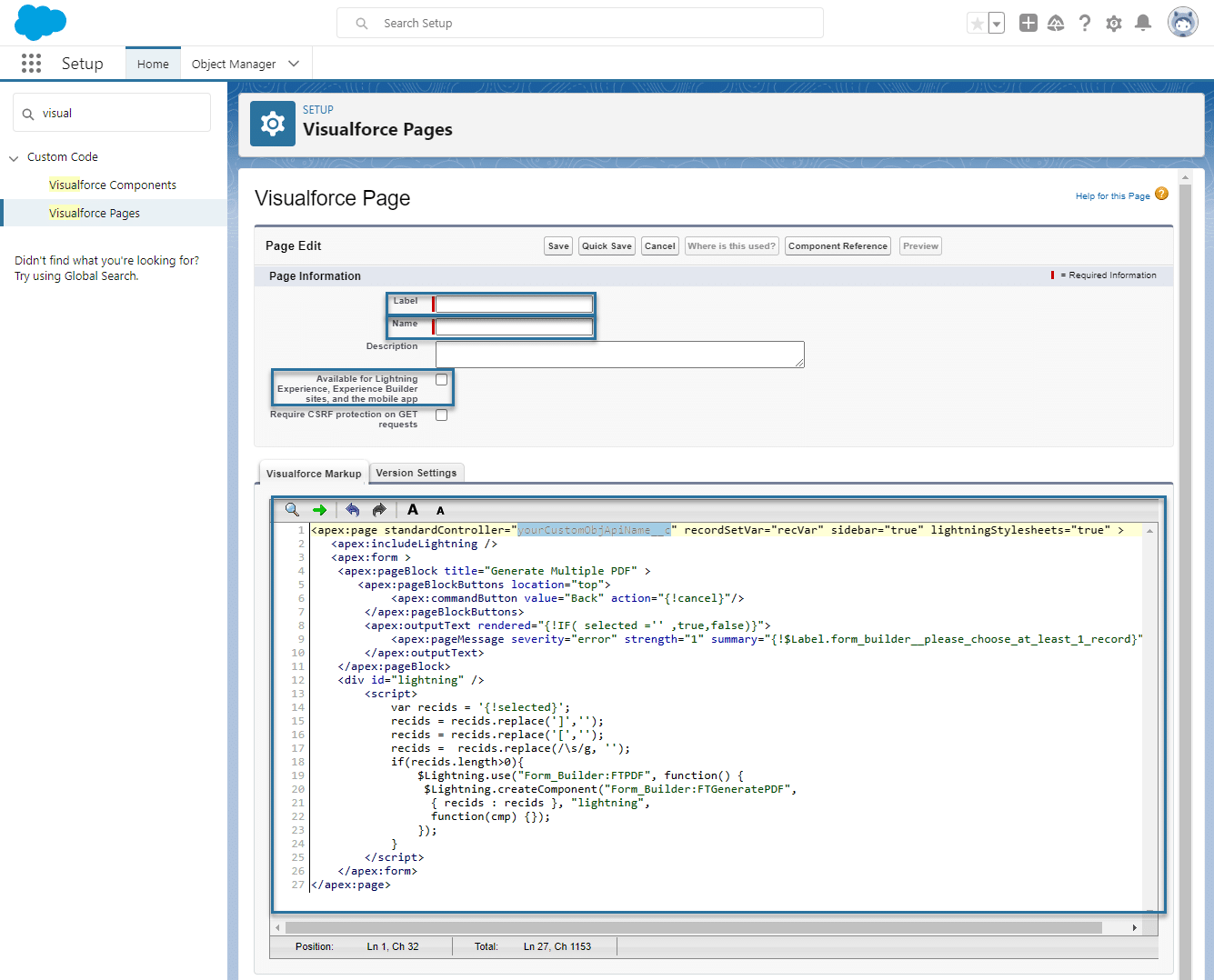 Visualforce Page (pasted code)