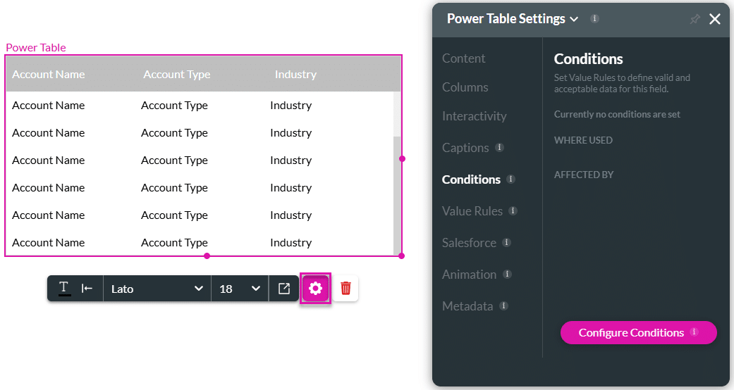 Configure Conditions