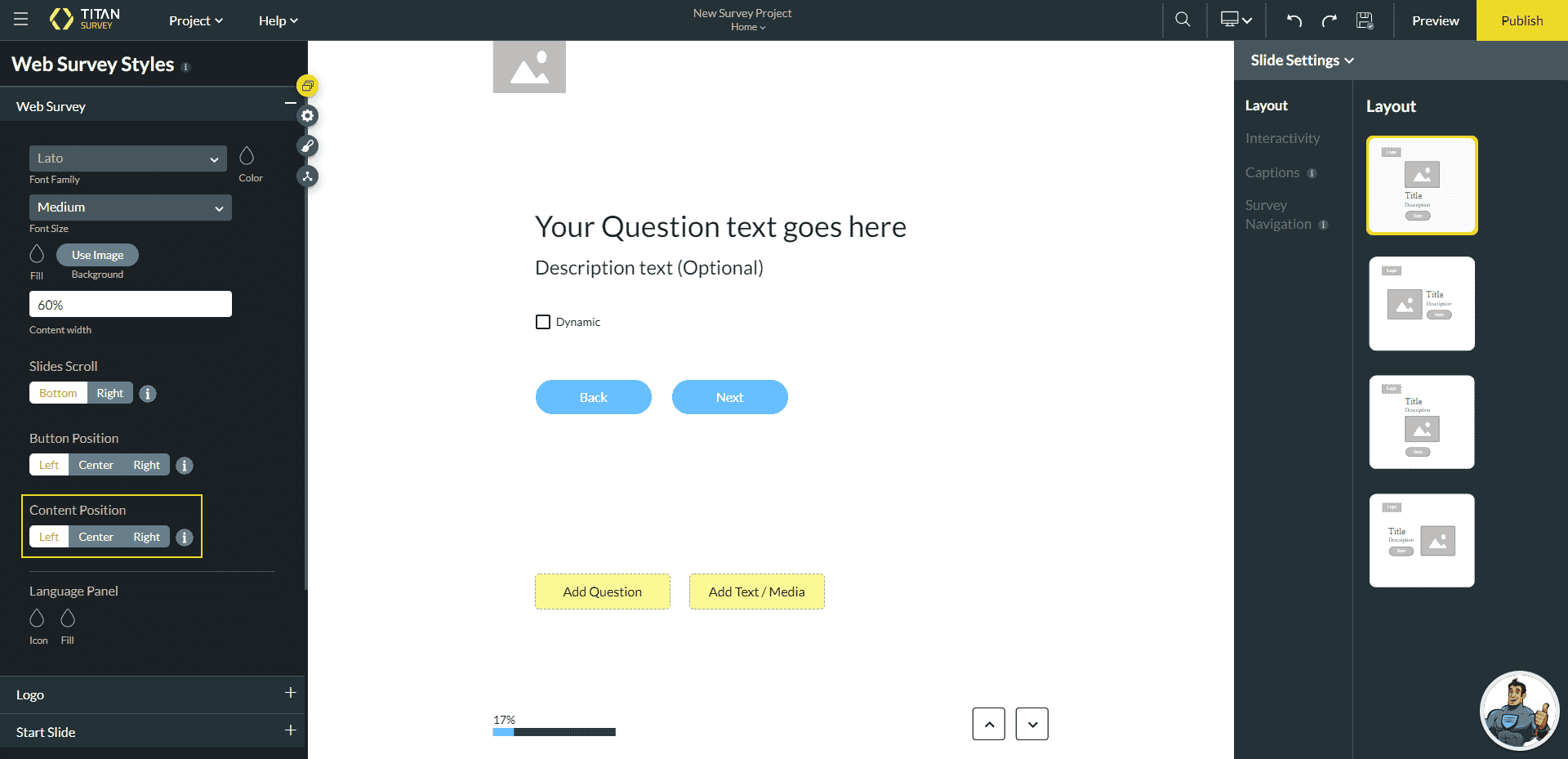 Button Position options - Left