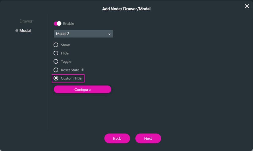 Custom Title radio button