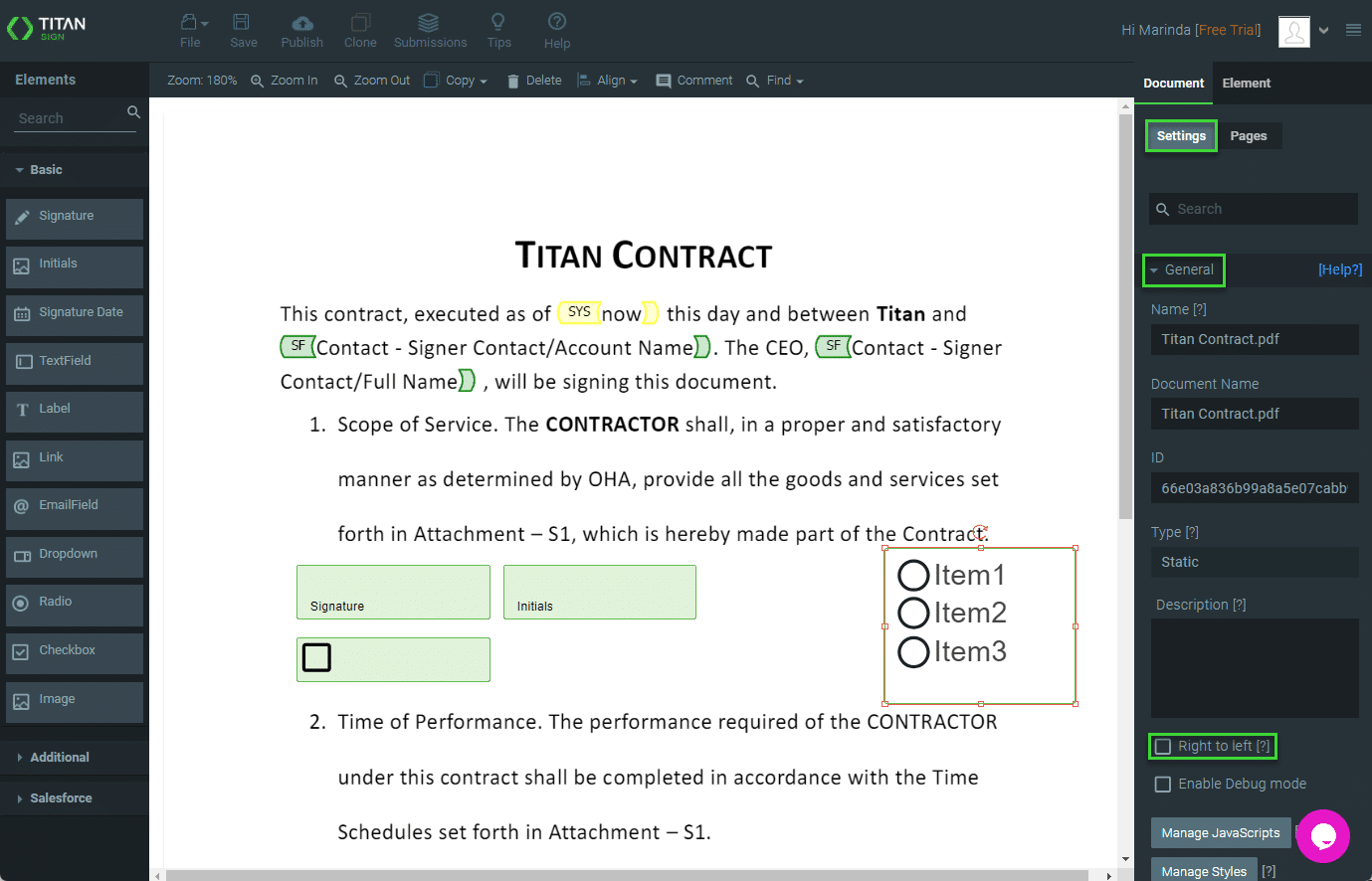 Right to left checkbox disabled