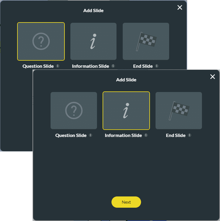 Question and Information slidescontact