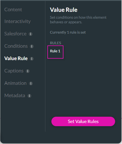 Created value rule option
