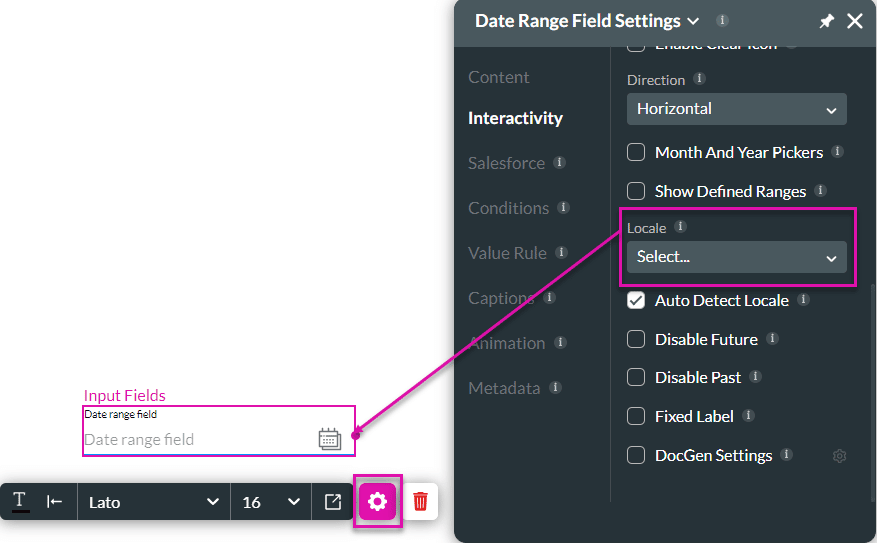 Locale option unchecked