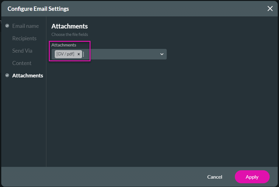 Attachments Option Salesforce Action