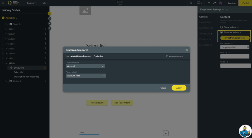 Sync from Salesforce