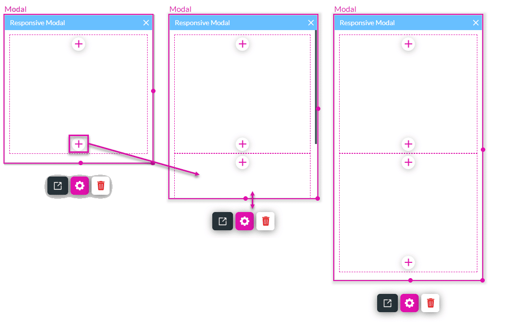 Drag responsive modal