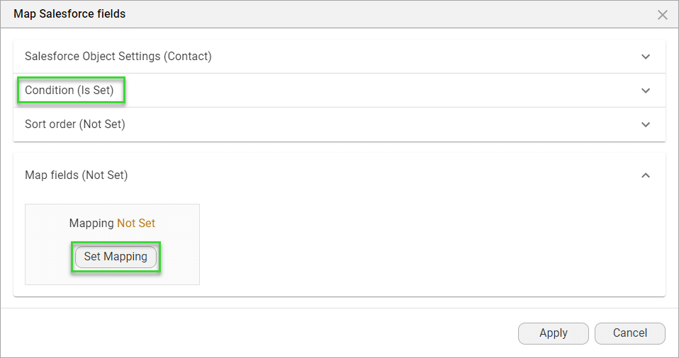 Map Salesforce fields