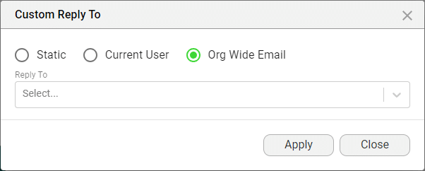 Custom Reply To screen