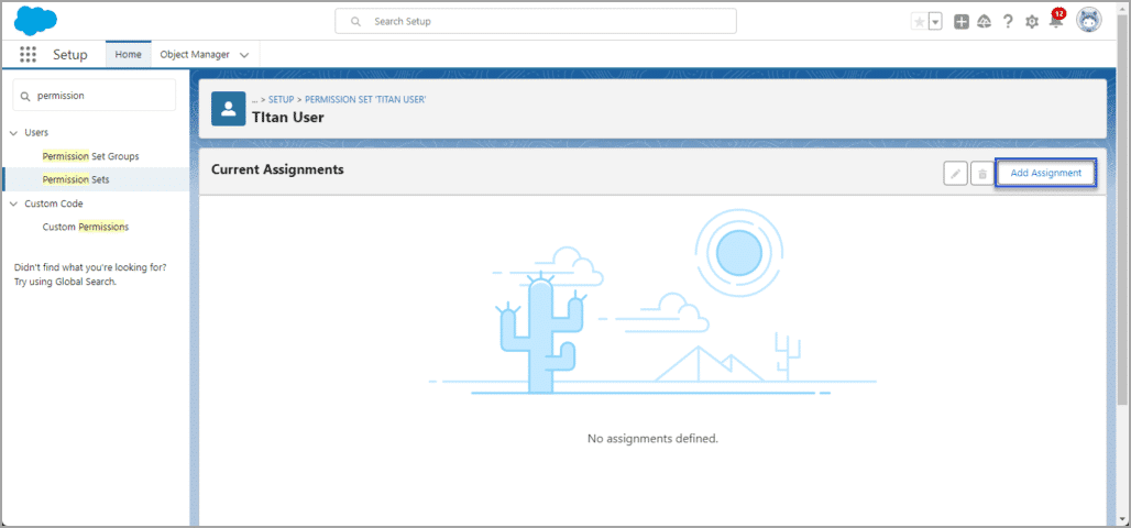 Add Assignments button