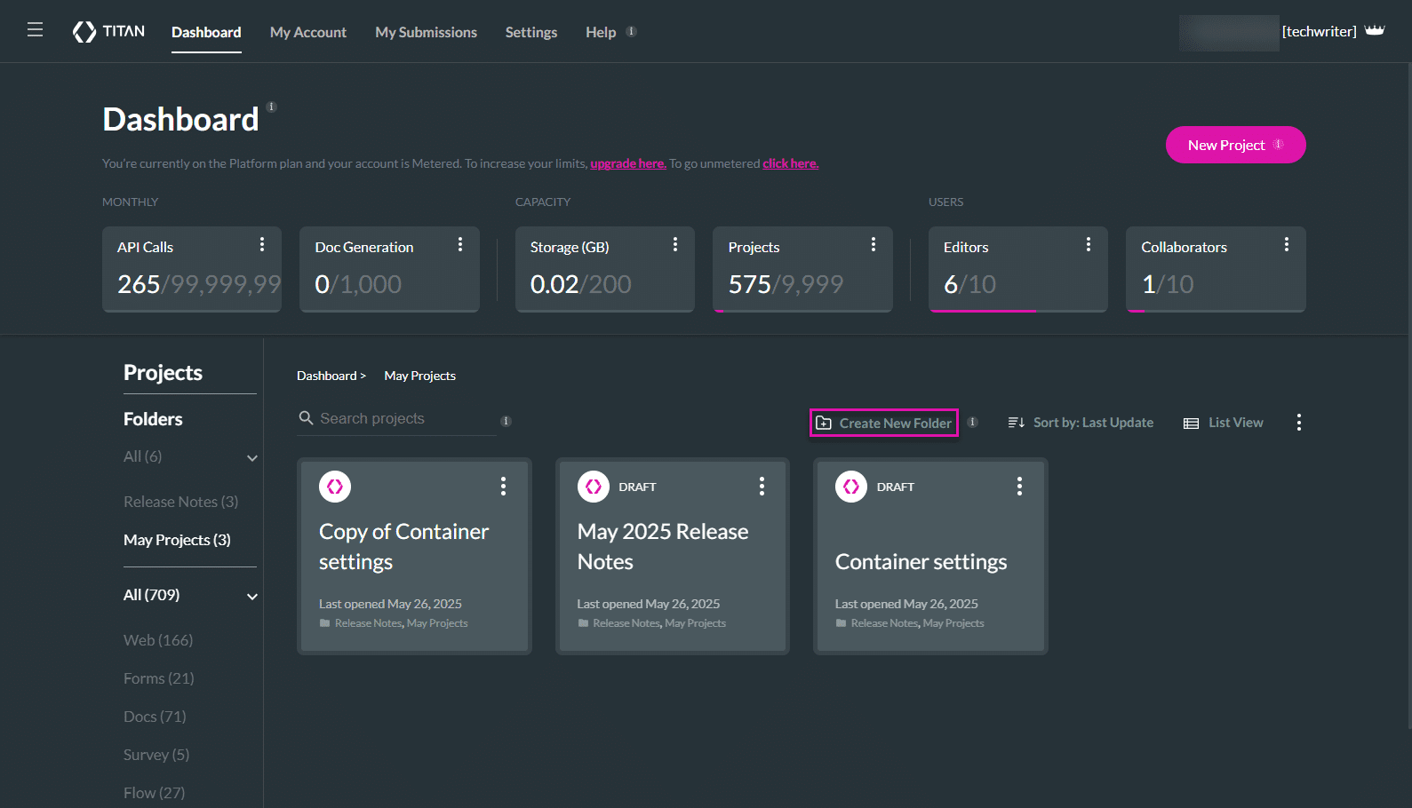 Create New Folder option