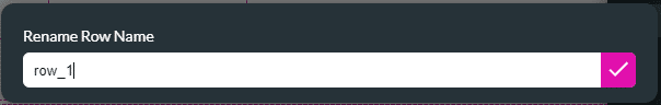 Rename Row Name pop-up
