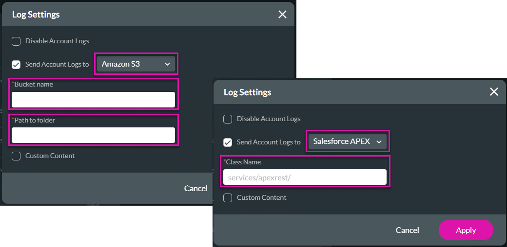 External location options