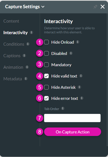 Titan's Interactivity Settings for Salesforce Web