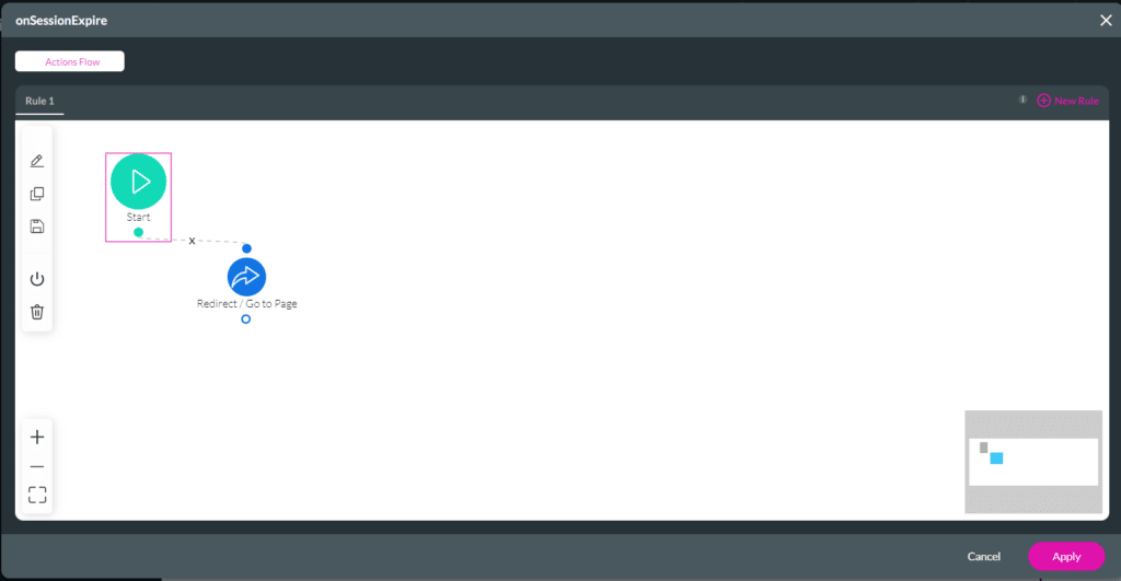 onSessionExpire screen