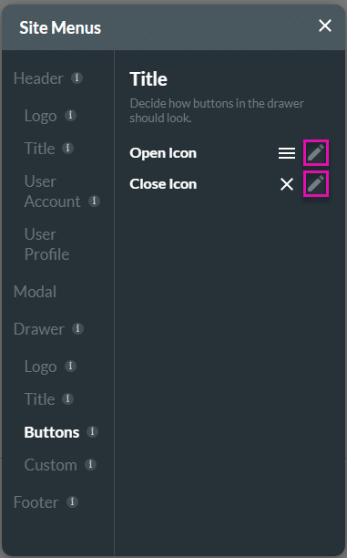 Edit icons