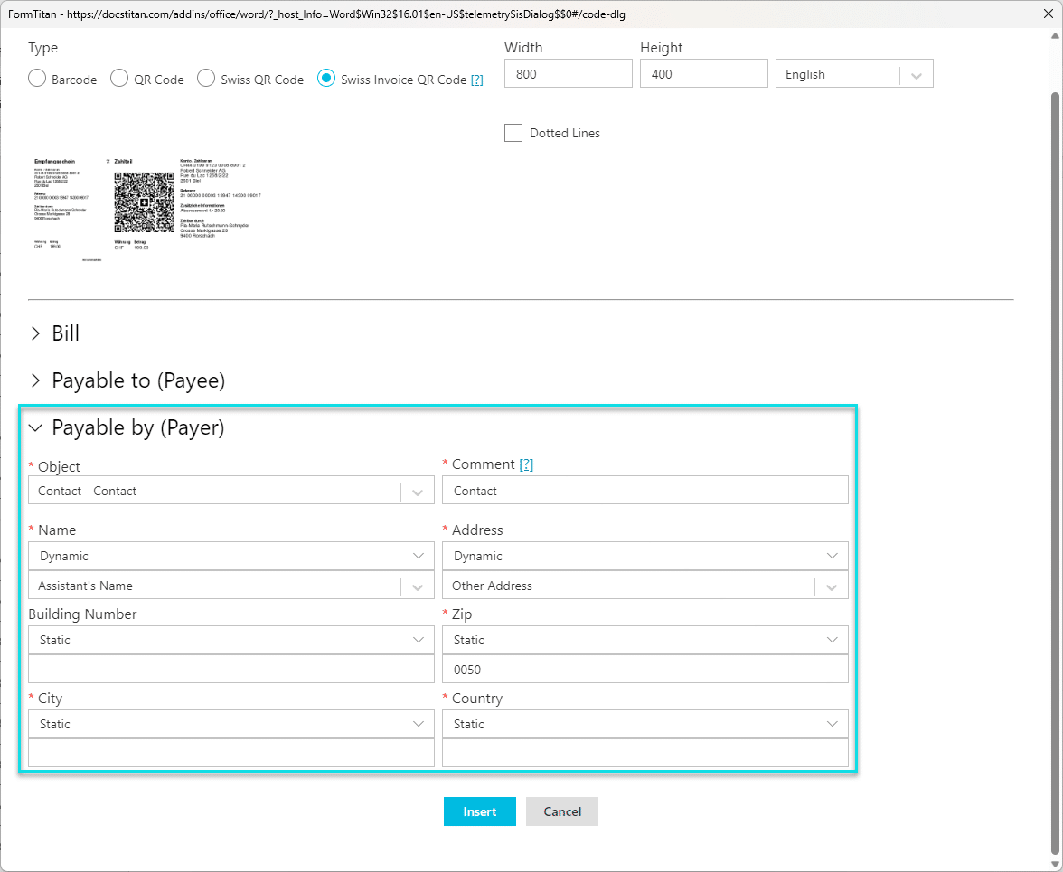 Configure Payable by (Payer)