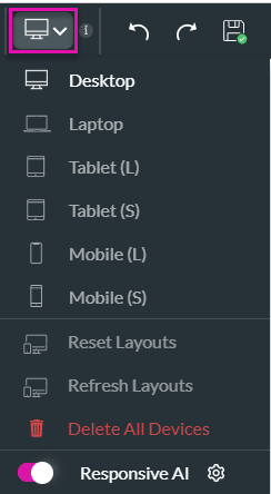 Devices drop-down