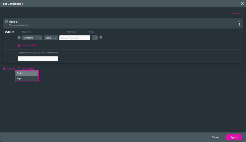 Apply button screen