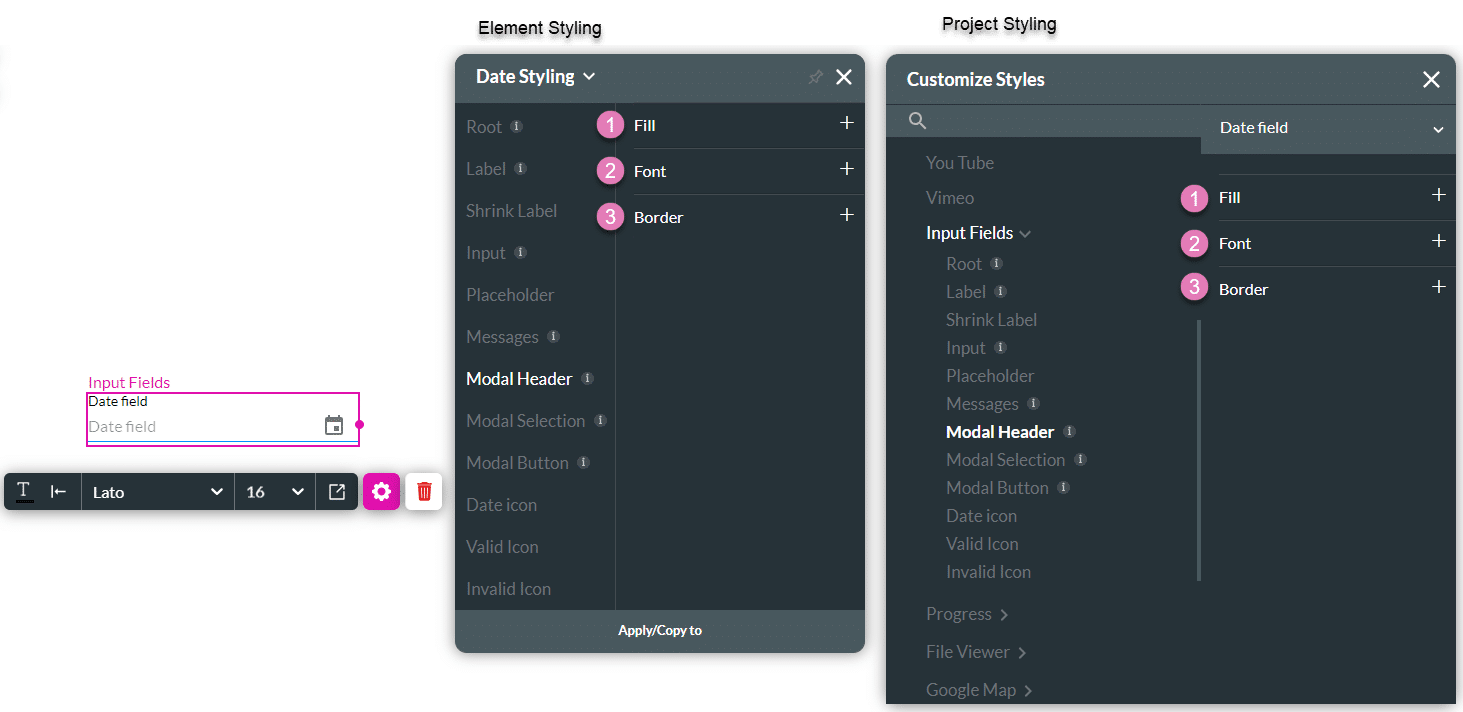 Modal Header styling option