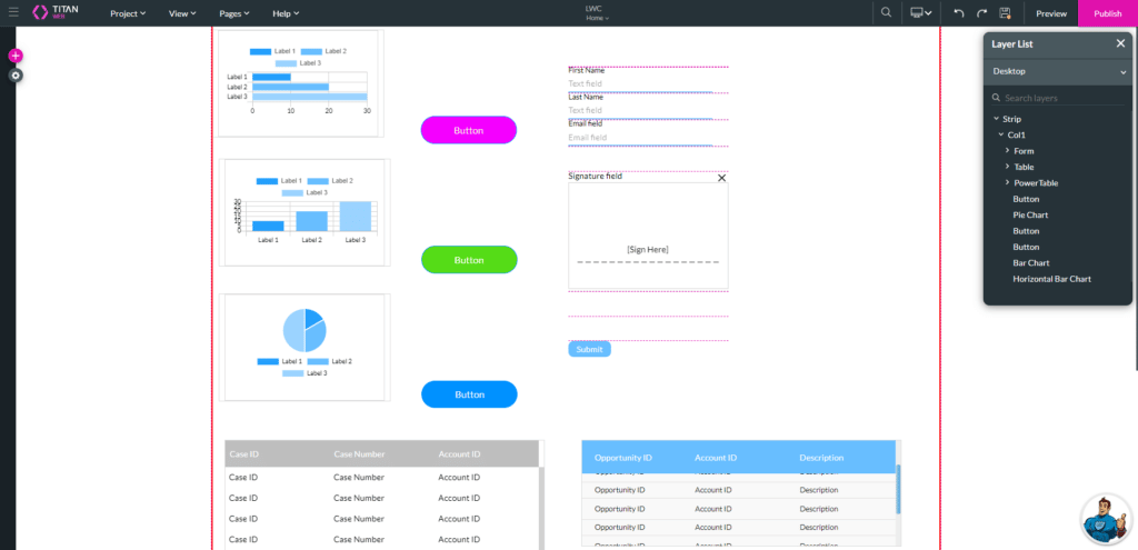 Titan Web project for Salesforce