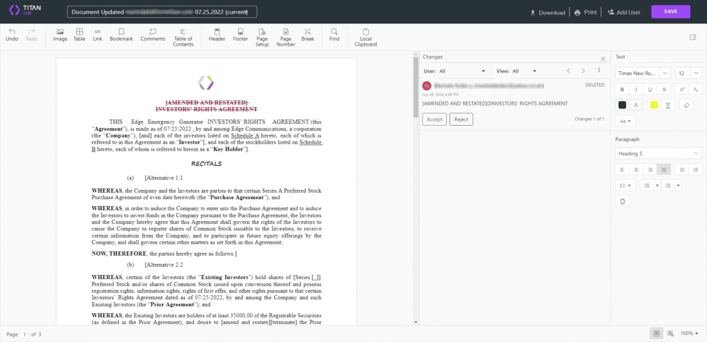 Accept or Reject buttons on screen