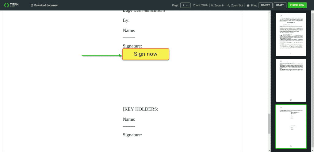 Sign interactive element