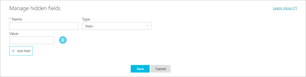 Manage hidden fields - Static