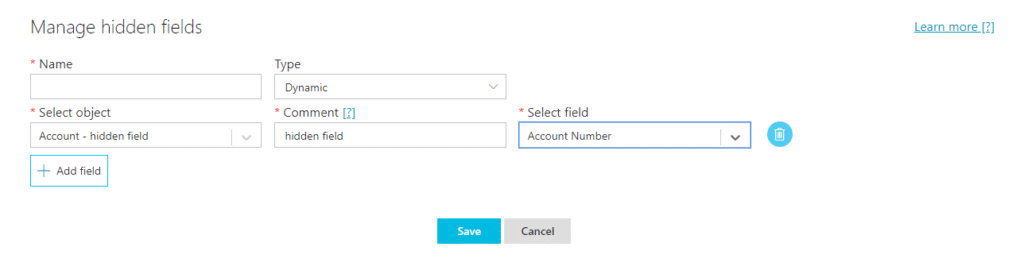 Manage hidden fields - Dynamic