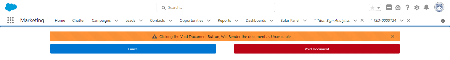 Void Document button