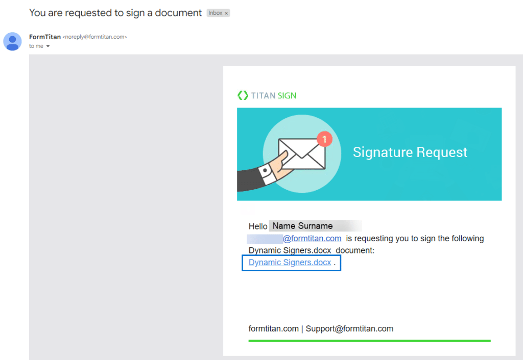 Email with link example