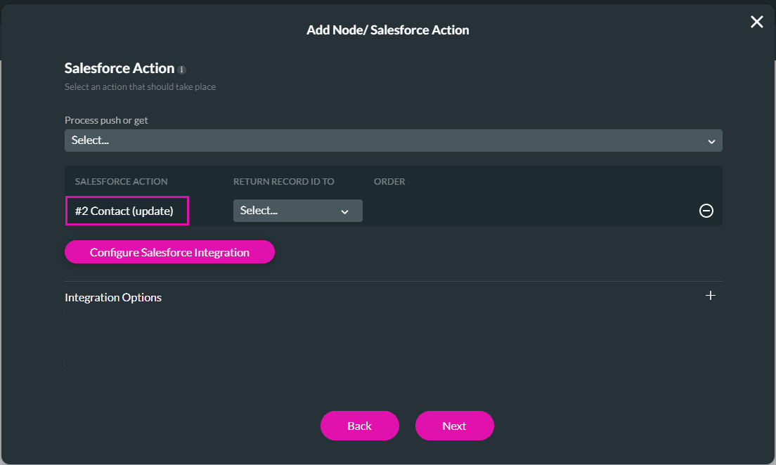 Add Node/Salesforce Action