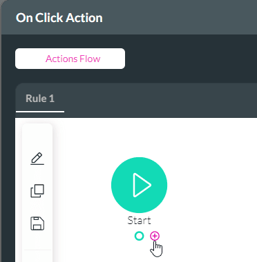 On Click Actions screen