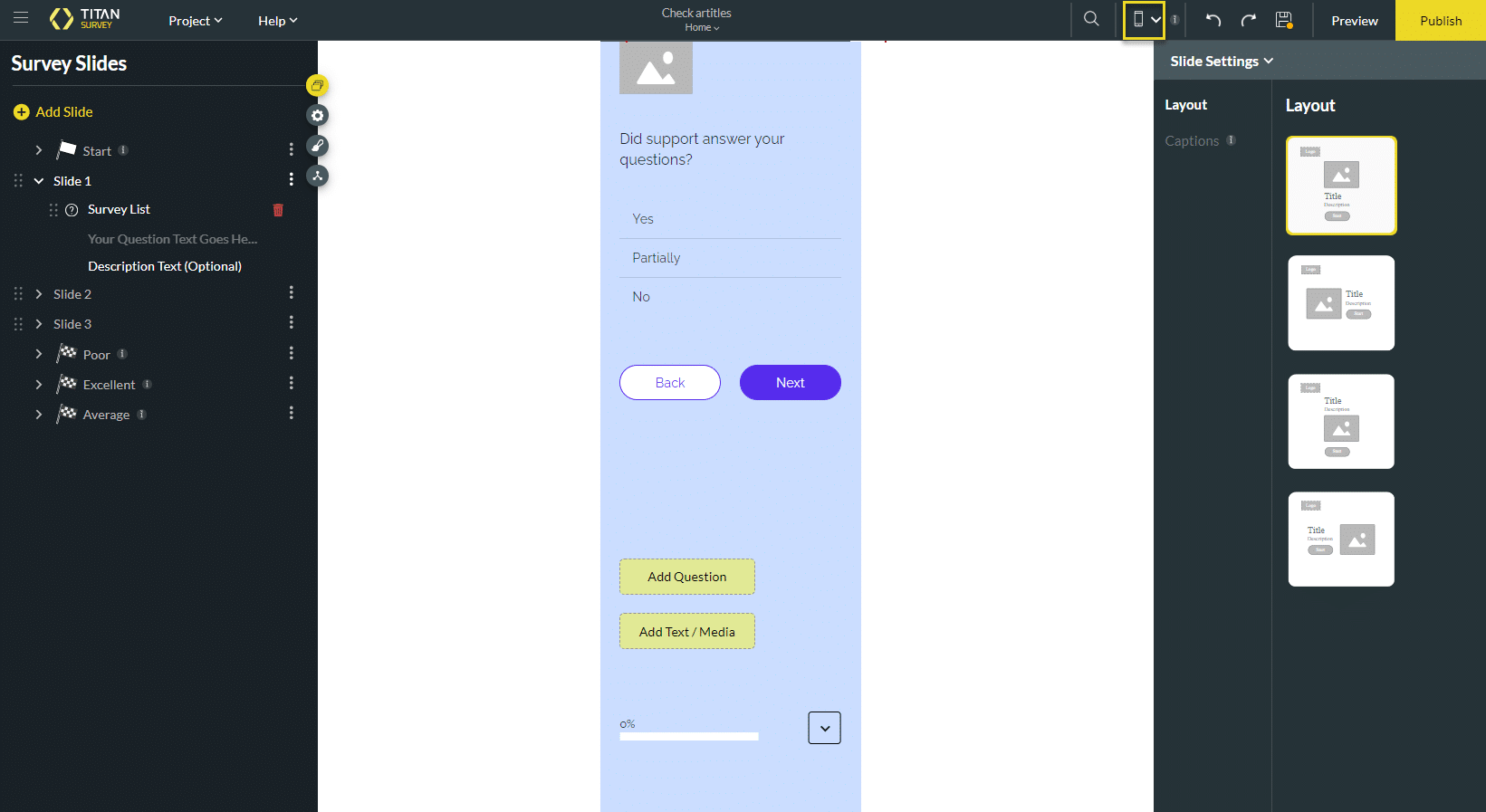 Selected Device Layout