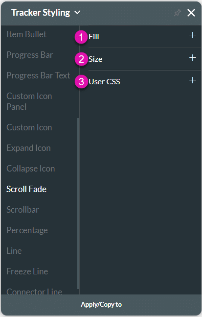 Scroll Fade Styling options
