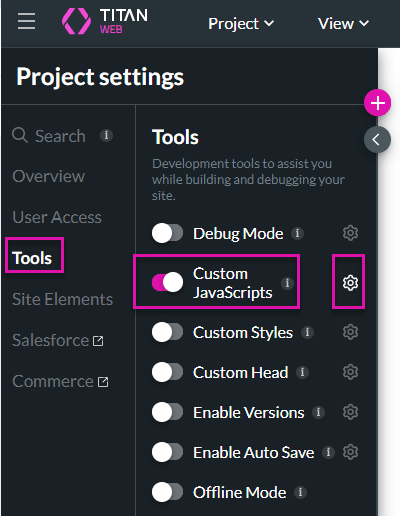 Custom JavaScript screen