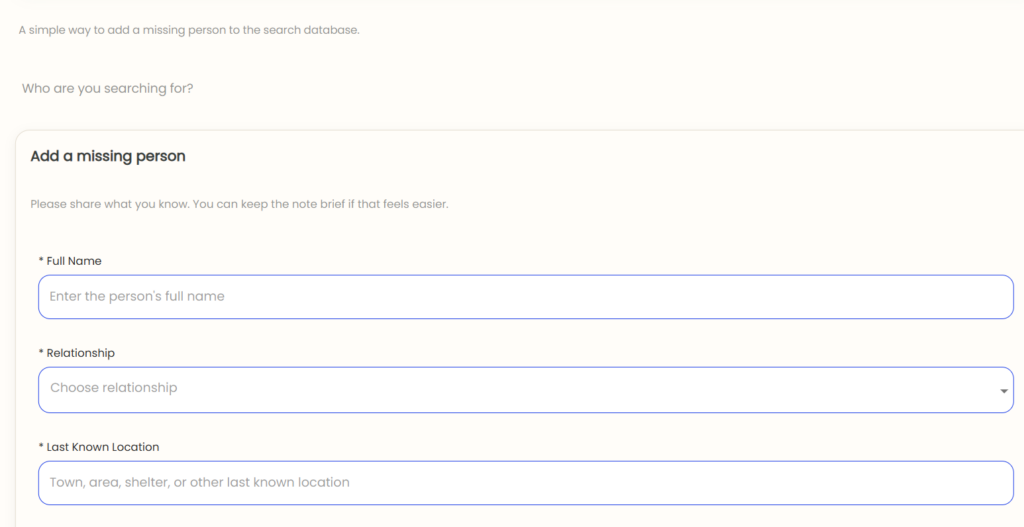 Salesforce-connected portal for displaced families to submit reunification requests