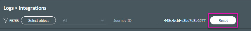 Titan Account settings with the Integration Logs option highlighted.