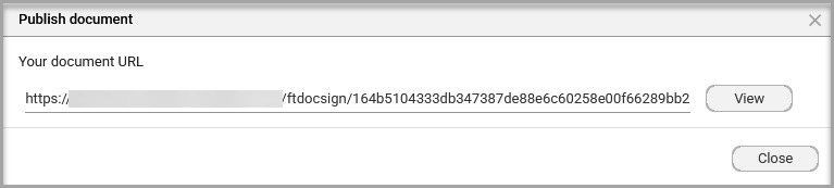 Published Titan Sign document showing the generated public URL