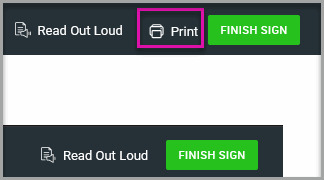 Titan Signer interface displayed without the Print icon