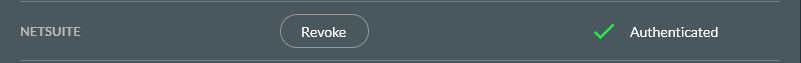 NetSuite row in the Integration Status list showing a green checkmark and Authenticated status.
